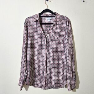 Liz Claiborne Geometric Blouse Top